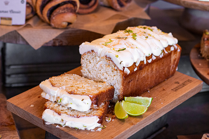 Coconut and Lime Drizzle Cake Slice